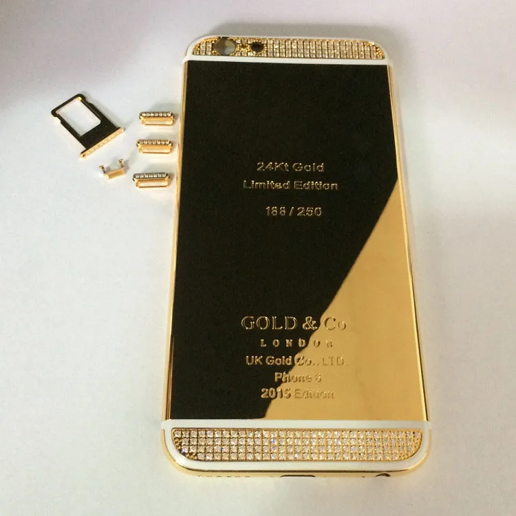 24K 24KT 24CT GOLD ROSE GOLD PLATINUM Limited Editioin Diamond Crystals Back Cover Housing Replacement LOGO