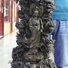 Bi003294 23 Классический Чистая Медь Бронзовый Девять Дракон Стенд godness Гуаньинь Кван юн