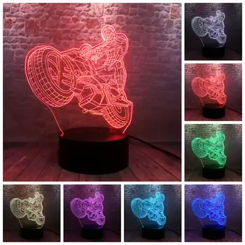 

Avengers Endgame Spiderman Figure 3D Illusion Nightlight LED 7 Colors Changing Light Marvel Spider-man Figuras Model Toys