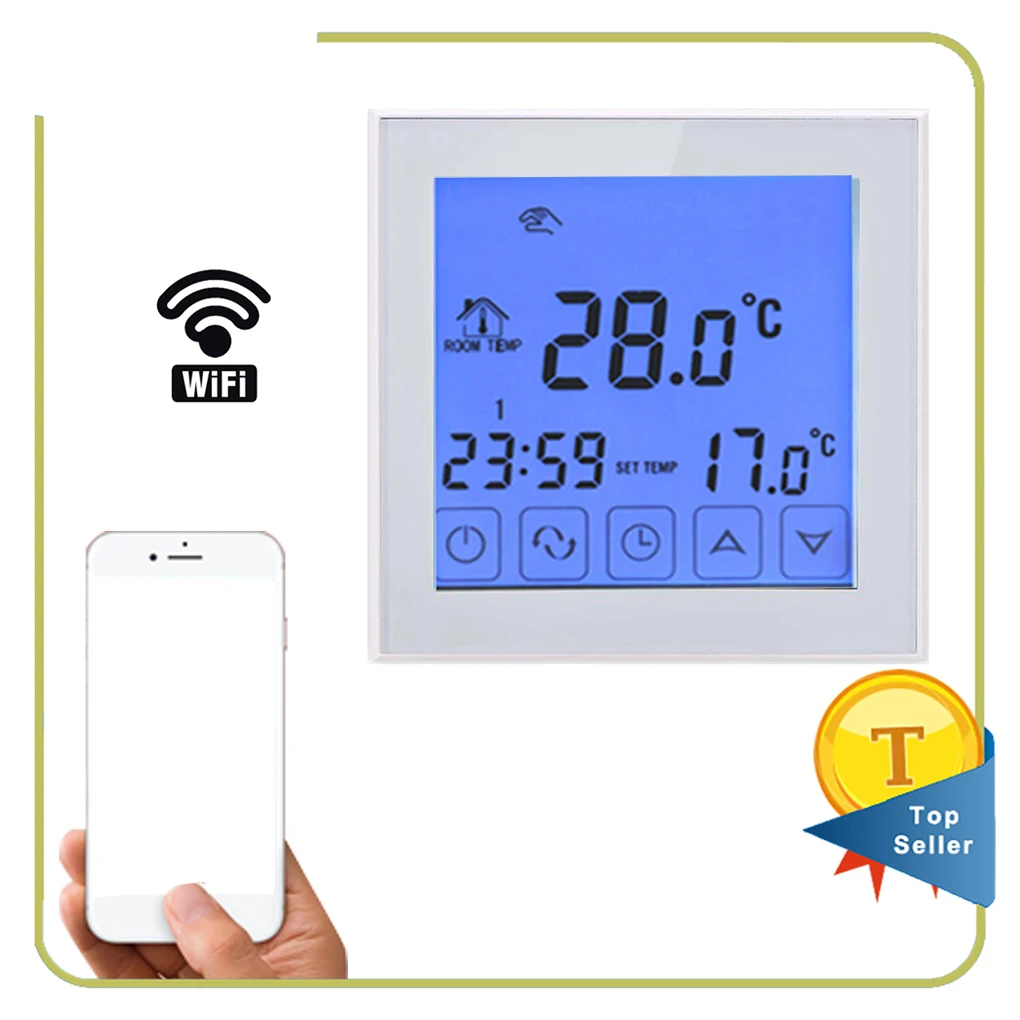 Programmable Thermostat Wifi Function Electric Heating Temperature Controller LCD Display Touchscreen Thermostat 16A цена Programmable Thermostat Wifi Function Electric Heating Temperature Controller LCD Display Touchscreen Thermostat 16A цены онлайн