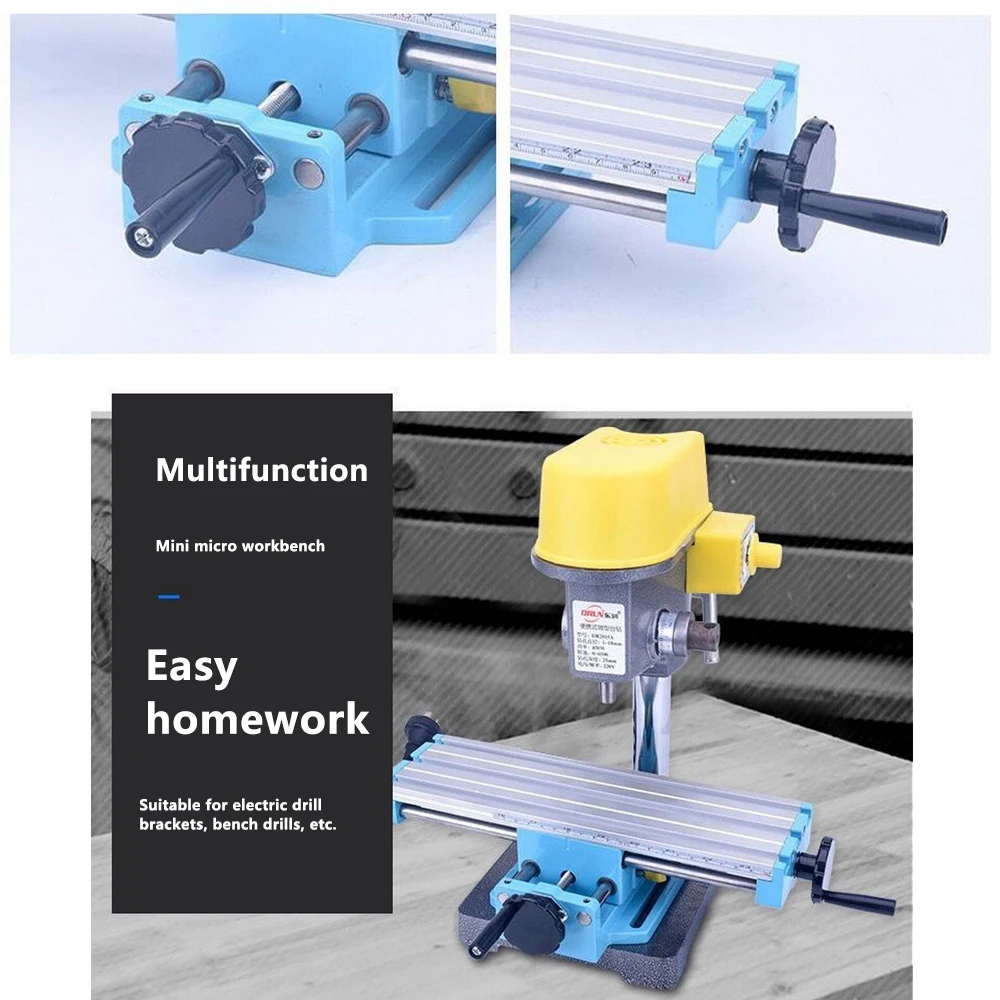 Mini Workbench Electric Drill Stand Bench Drill Installation Mini Micro Multi-function Milling Machine Cross Slide DIY Table Sta