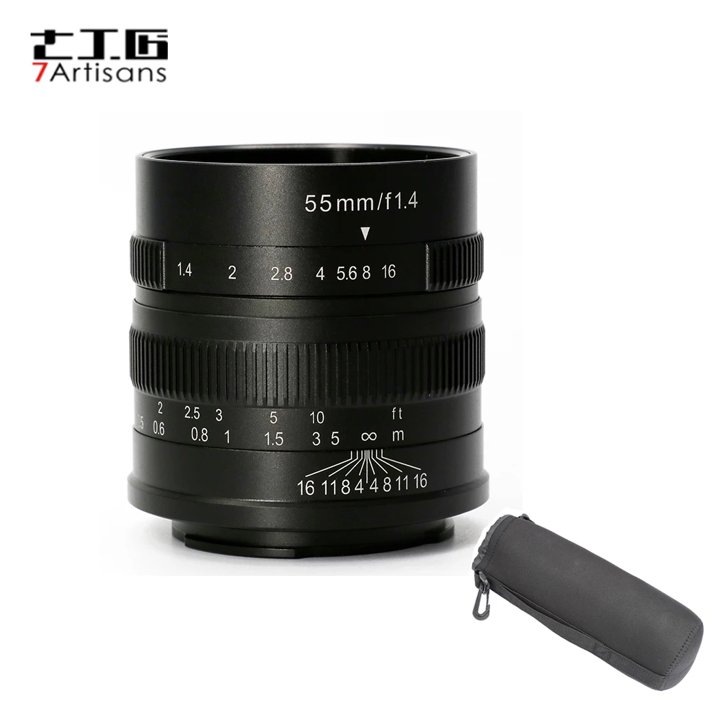 

7artisans 55mm F1.4 Large Aperture Portrait Manual Focus Micro Camera Lens for Canon EOS-M Mount E Fuji Mount