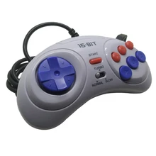2pcs Game Controller for SEGA Genesis For 16 bit handle Gamepad for MD Game Accessories Bring turbo and slow function White 2pcs Game Controller for SEGA Genesis For 16 bit handle Gamepad for MD Game Accessories Bring turbo and slow function White
