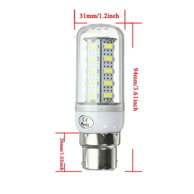 6 шт. высокую яркость 5730 SMD B22 12 Вт Светодиодная лампа AC220V 230 В 240 В 36leds лампа Заменить светодиодный прожектор