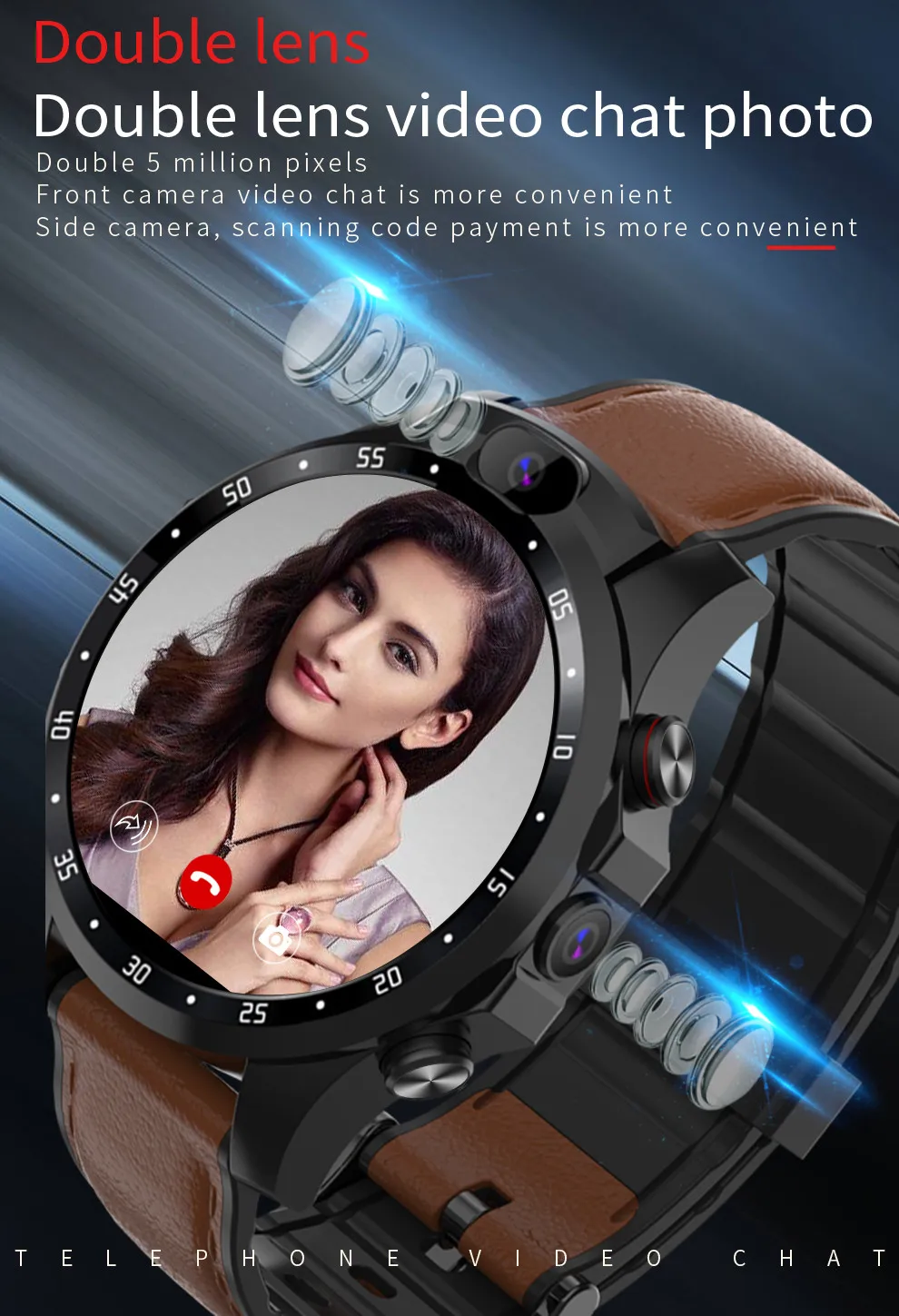 4g Смарт часы X360 Android 71 1,6 дюймов ips экран 3 ГБ 32 ГБ с 5.0MP+ 5.0Mp двойная камера Водонепроницаемый Спорт gps SmartwatchMen