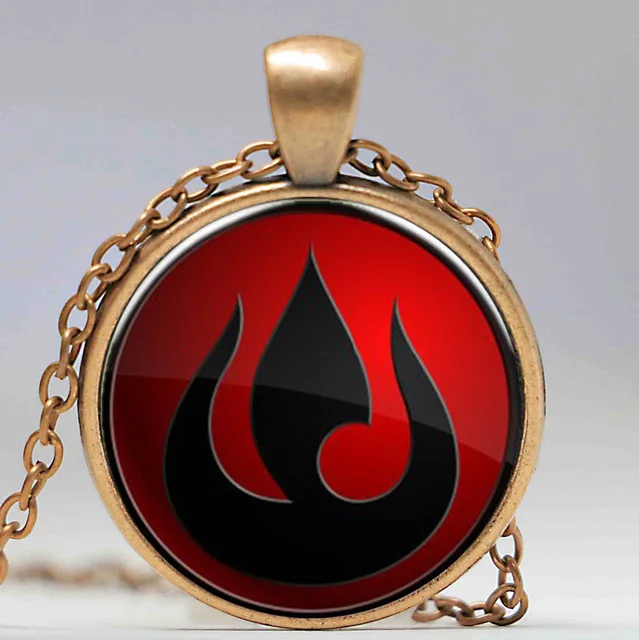 Avatar The Last Airbender Necklace Legend of Korra Fire Nation Glass