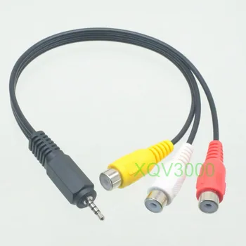

2pcs 2.5 AUX plug to 3x RCA jack 1M3F TV Cable Adapter Stereo Audio video 8"