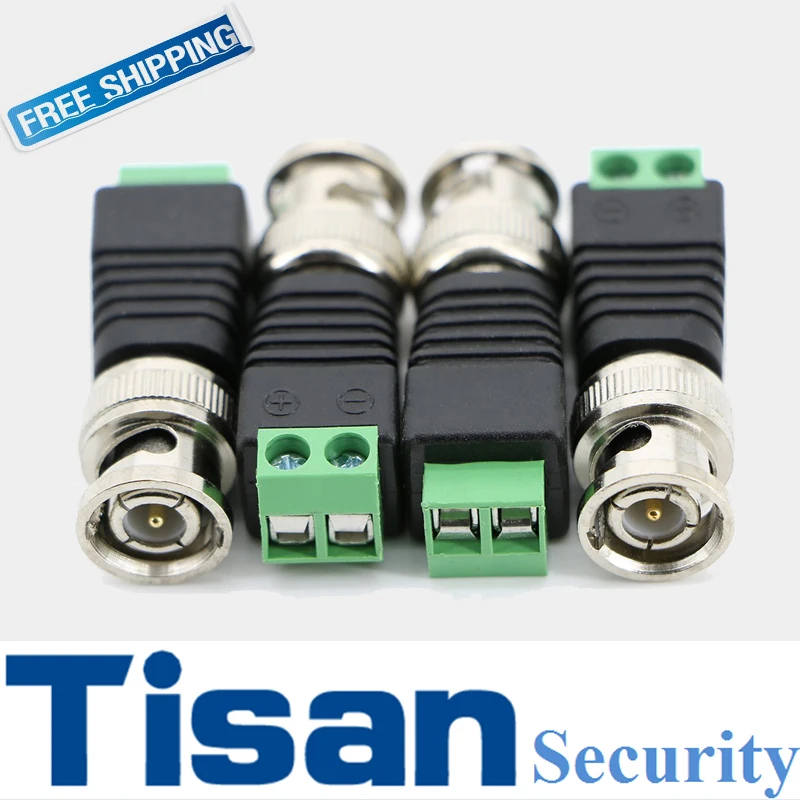 10PCS BNC Connectors DIY for CCTV Surveillance Video Camera Coaxial Cat5 Cat6 Cables