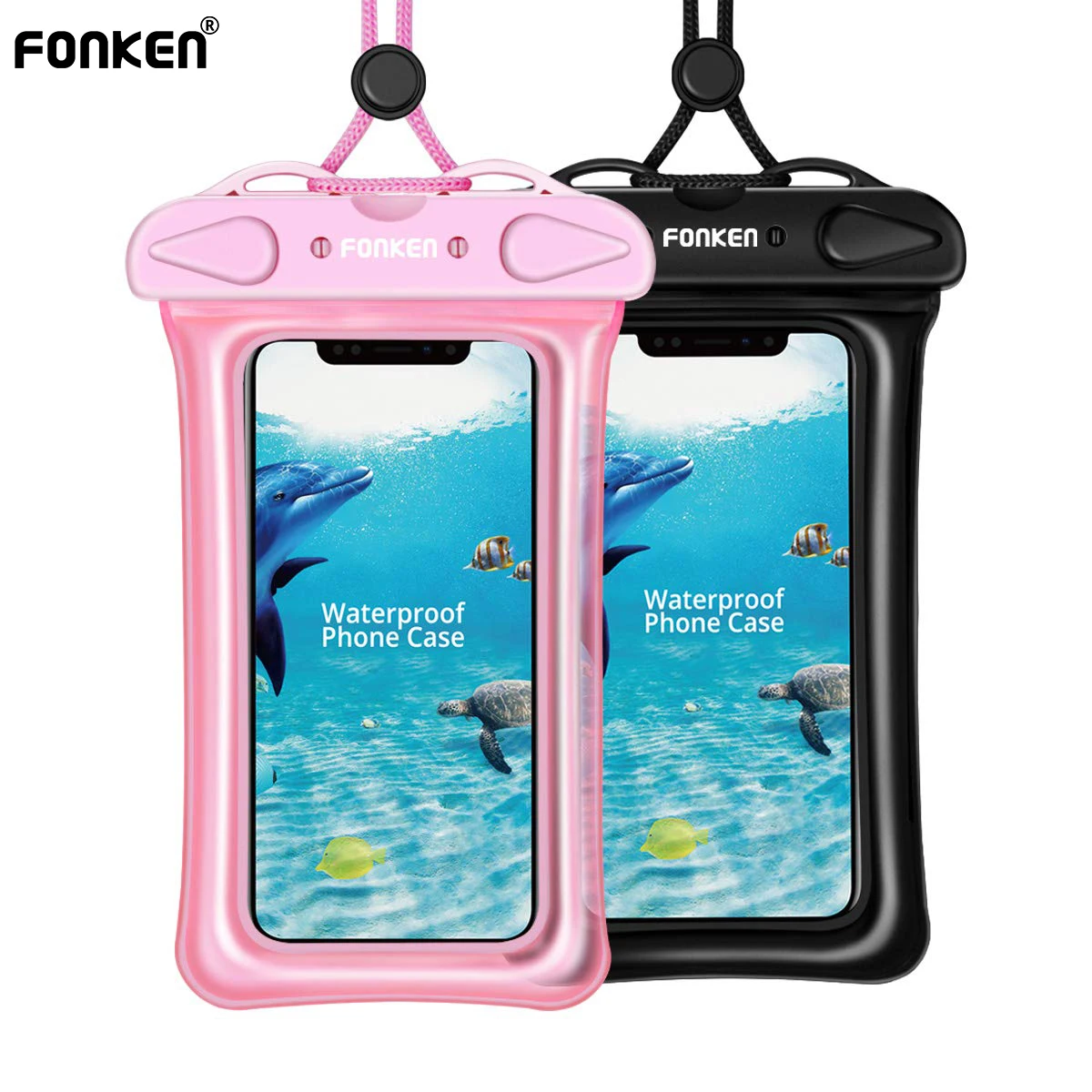 FONKEN IPX8 Waterproof Phone Case Smartphone Dry Bag Airbag float