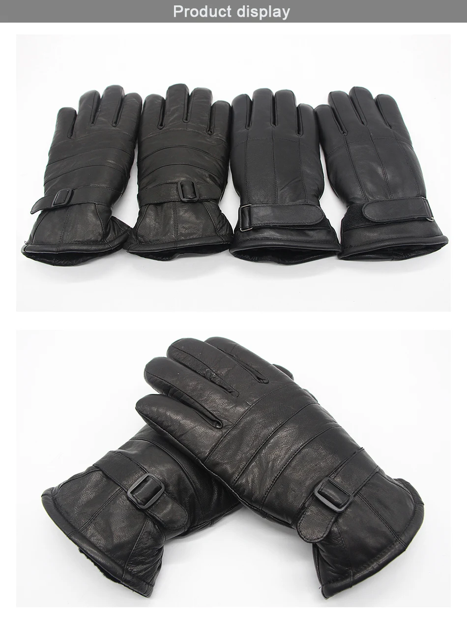 Лидер продаж Для мужчин овчины Перчатки натуральная кожа перчатки для Для мужчин зимние уличные теплые меховые утепленные лоскутное