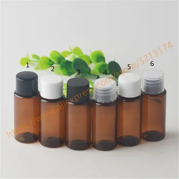 

15ml brown/amber PET mini/samples bottle with plastic lid + reducer,essential oil/liquid/moisturizer/facial water container