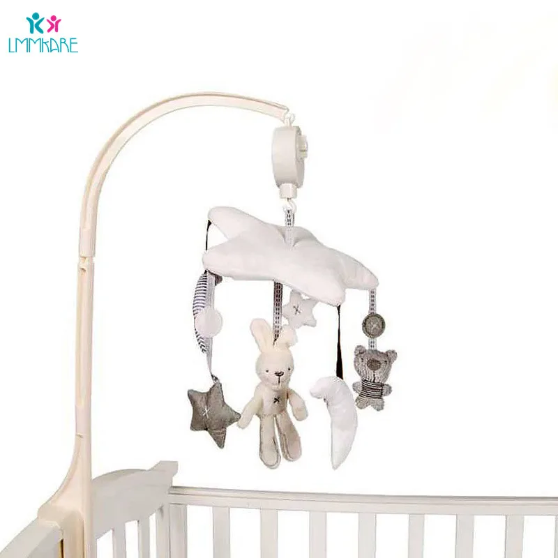 Newborn Baby Bed Bell Plush Rabbit Music Pacifying Toys Baby Carriage