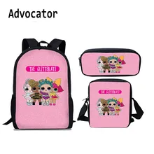ADVOCATOR L.O.L 3PCS/SET Student School Bags Surprise Doll Print Kids Backpack TeenagerGirls Popular Children Daily Bag Custom ADVOCATOR L.O.L 3PCS/SET Student School Bags Surprise Doll Print Kids Backpack TeenagerGirls Popular Children Daily Bag Custom