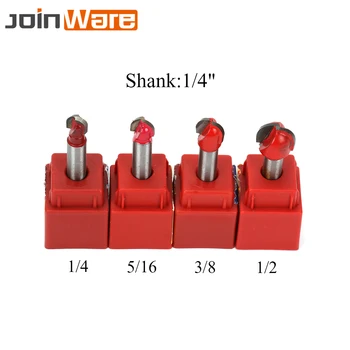 

4PCS 1/4'' Multiple Specifications Router Bit Straight Mill Trimmer Round Cove Box Bits Tools Milling Cutter Woodworking New