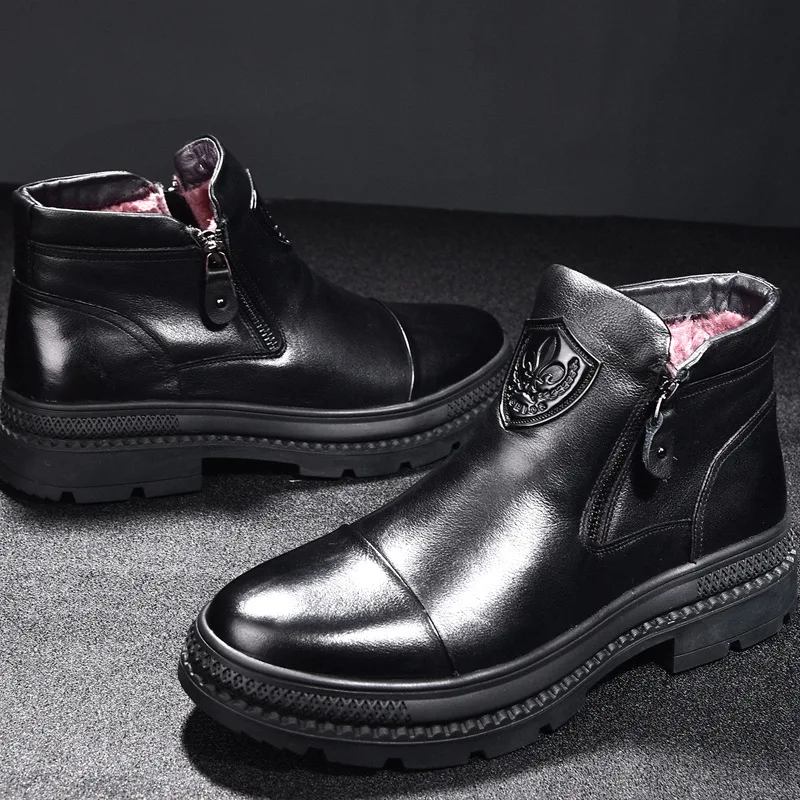 Cena Męskie buty Martin jesienią i zimą oryginalne skórzane buty zimowe męskie gumowe męskie buty śniegowe męskie