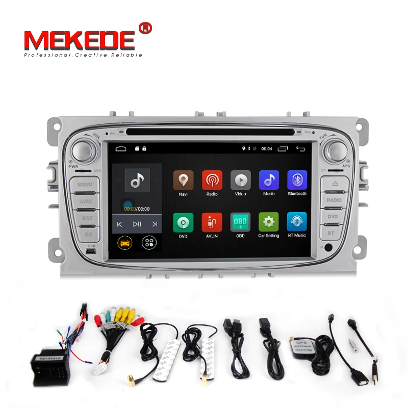 Best Android 7.1 Quad core 2 Din 7 Inch Car DVD RADIO Player For FOCUS 2 /MONDEO/S-MAX/CONNECT 2008-2011 With Wifi GPS BT 2G RAM 4G 5