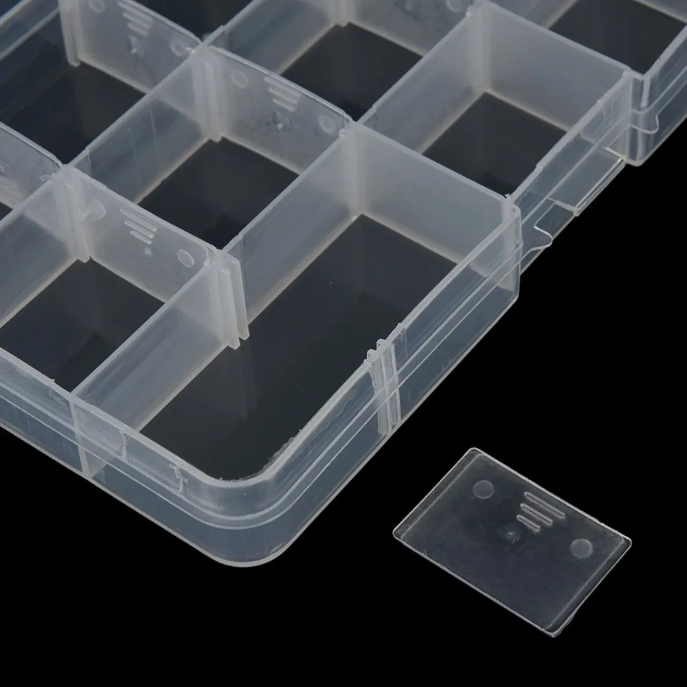 1 шт. пластиковая прозрачная коробка для рыболовной дорожки с 15 отделениями, удобные коробки для рыболовных снастей, чехол для рыболовных инструментов