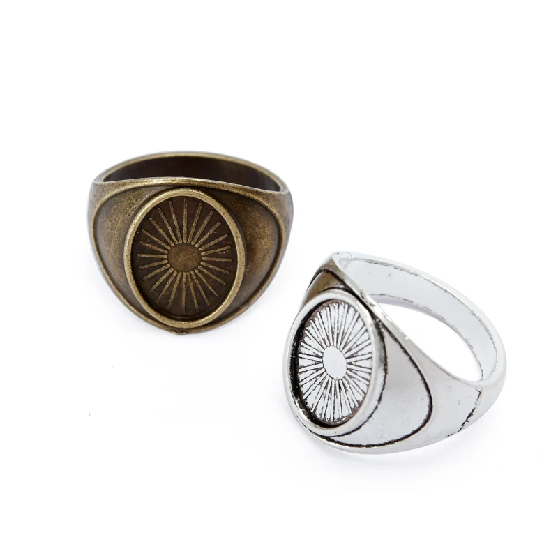 20pcs/lot Antique Ring Settings Bezel Blank Base Trays for 14x10mm Cabochon Cameo DIY Rings Making
