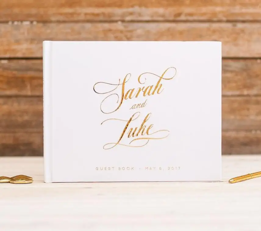 

personalize names date wedding Mr & Mrs Guest Book, Custom Guest Book, Real Silver Foil, Wedding Journals photo albums