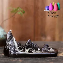 Горный речной пейзаж курильница для благовоний горелка Керамическая водопад кадильница для ароматерапии домашний офис Чайный домик Декор