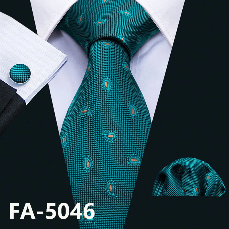 Barry. Wang Новое поступление 20 видов стилей синие галстуки для мужчин шелк мужской галстук Hanky запонки шеи галстук Карманный квадратный набор - Цвет: FA-5046