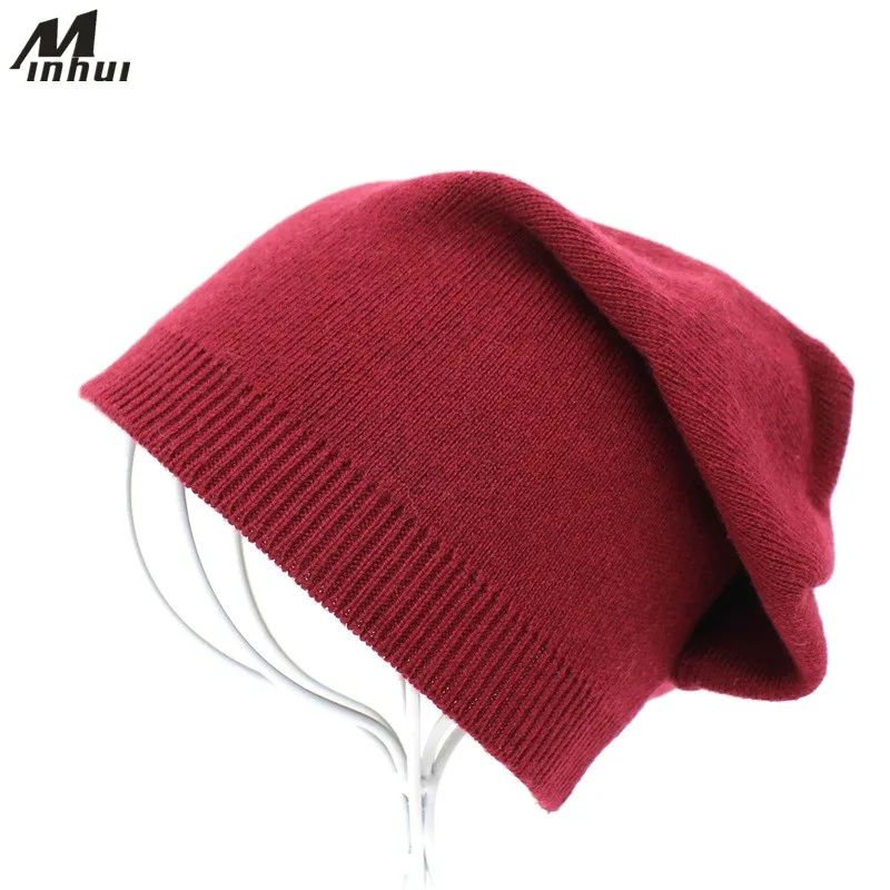 

Minhui Women Winter Beanie Caps Solid Knitted Bonnet Hats for Women Gorro Female Hat Cap
