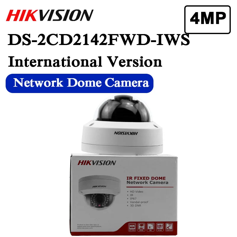  New Arrival hikvision english version DS-2CD2142FWD-IWS 4MP WDR Fixed Dome with wifi Network Camera