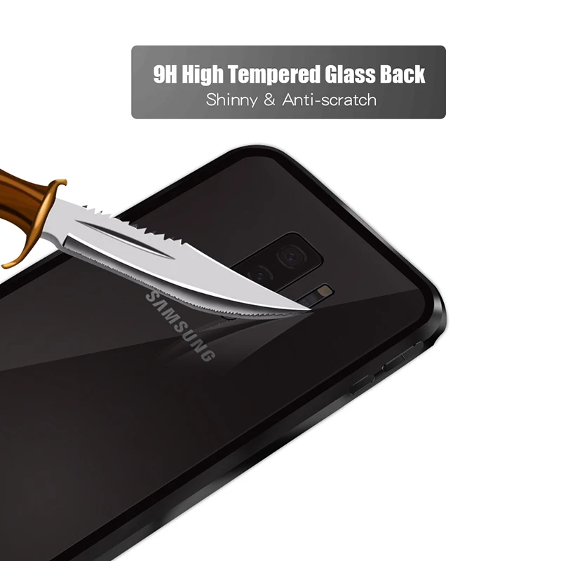 100 шт для Sam sung S7 8 9 Plus Note8 Note 9 чехол с мультимагнитной адсорбцией чехол из закаленного стекла DHL