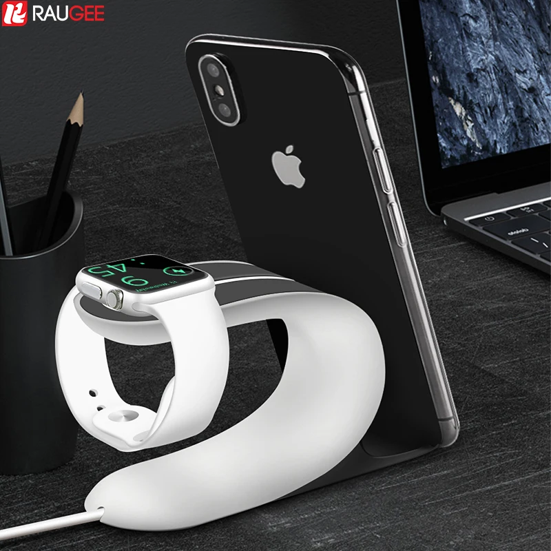 Силиконовая подставка для зарядного устройства Raugee держатель Apple Watch 4 кронштейн