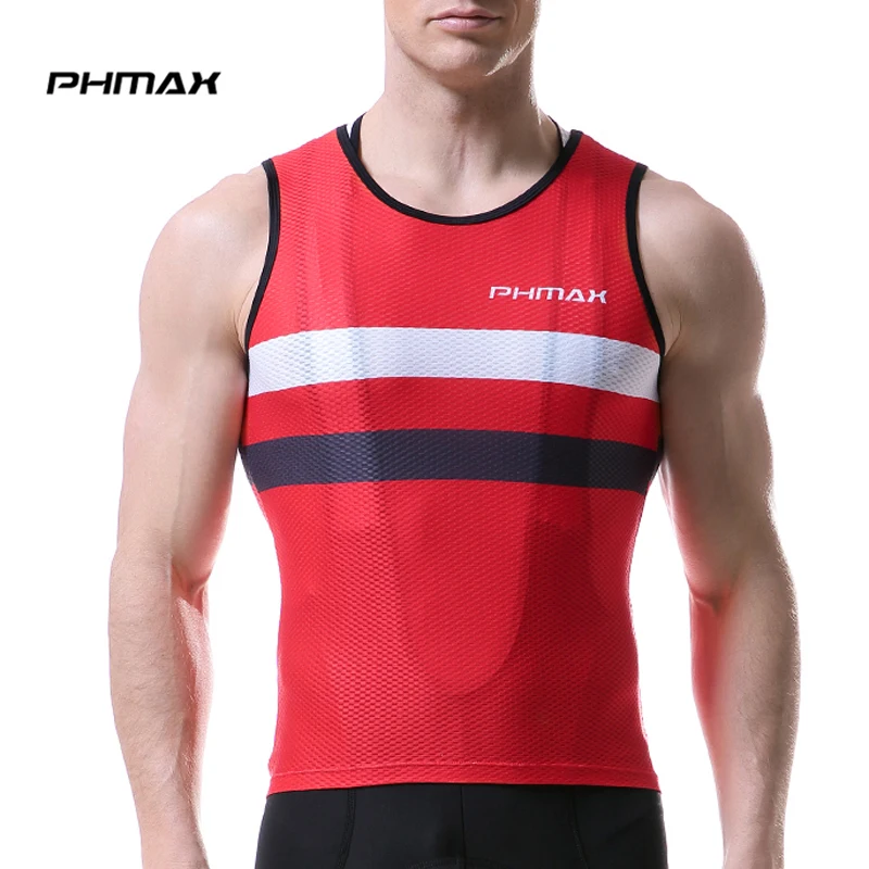 

PHMAX 4 Colors Pro Cycling Base Layer Sleeveless Cycling Underwear Quick Dry Road Bike Shirt Man Mesh Breathable Bicycle Jersey