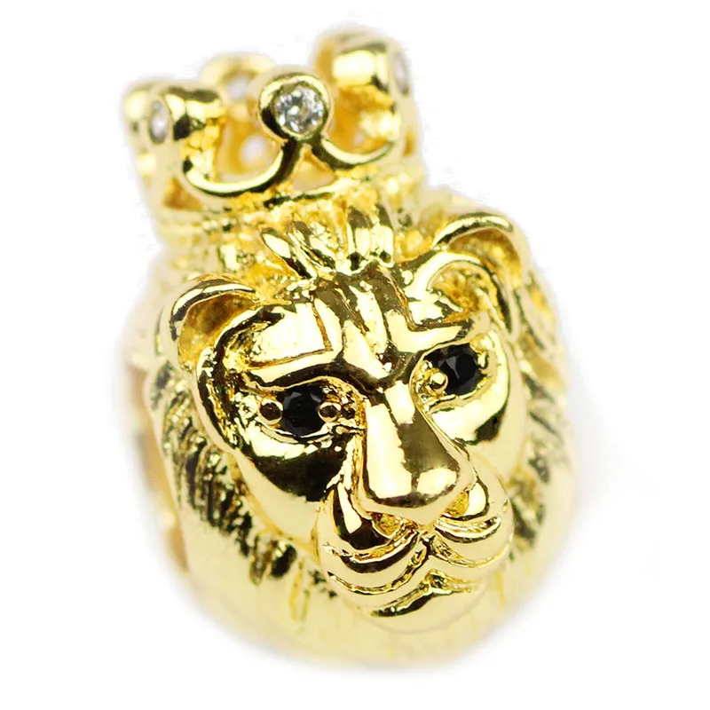 JHNBY 4 шт Корона голова льва медные бусины-спейсеры циркониевые амулеты свободные бусины для изготовления ювелирных браслетов самодельные аксессуары