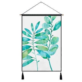 

Green plants leaf tapestry hanging wall cloth tapestry 45*65cm art tapisserie painting tapestry boho home decoration accessories