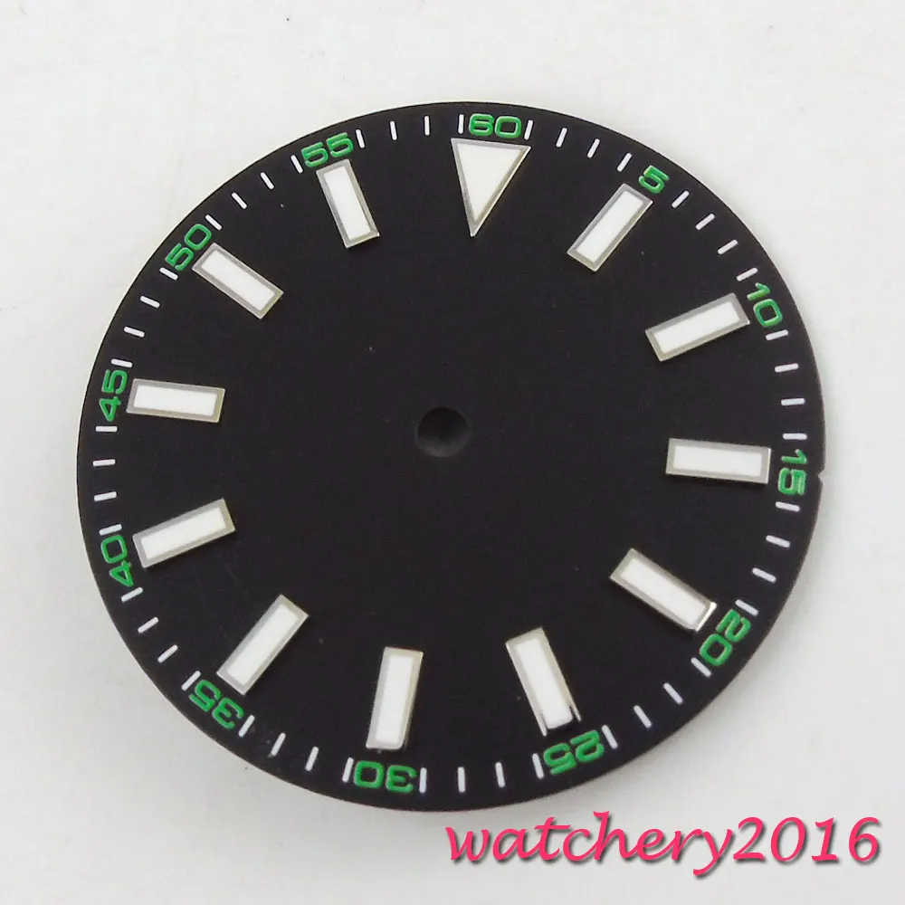 

30.8mm black luminous Watch Dial no date for Mingzhu DG2813 Movement