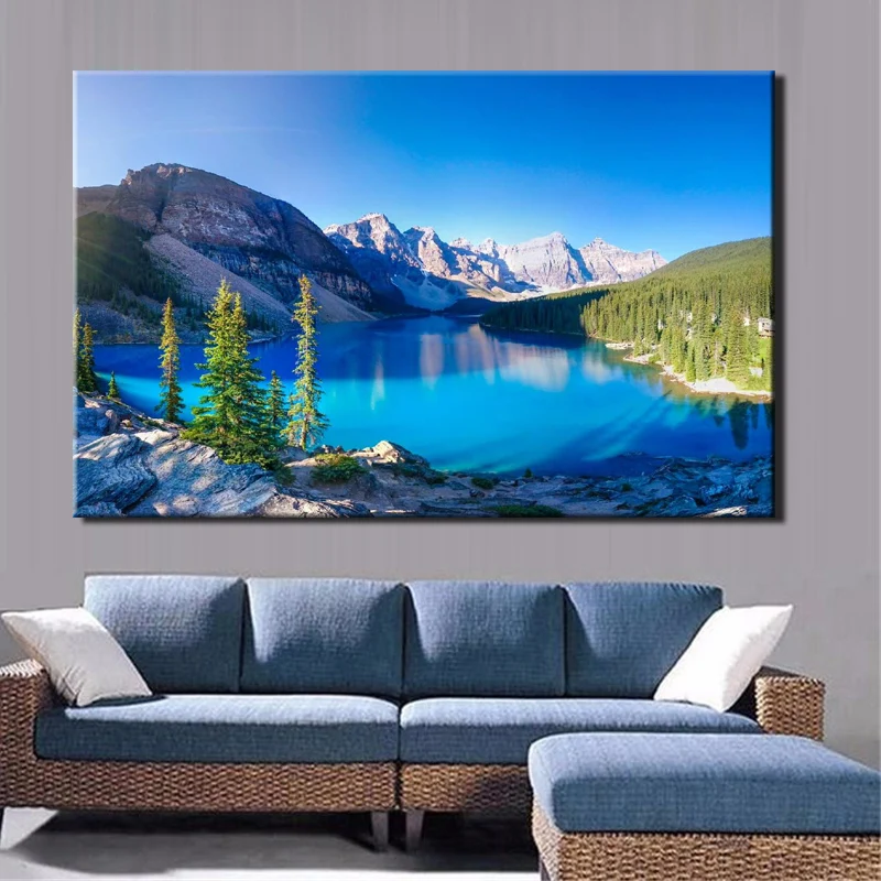 70x100cm - Canvas Prints Wall Decor Modern Landscape Painting Digital Painted Posters Art Picture for Living Room | Дом и сад