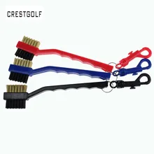 CRESTGPOLF двухсторонний провода из латуни нейлоновая щетка для гольфа зажим паз очиститель для мячей набор для чистки инструменты аксессуары 1 шт
