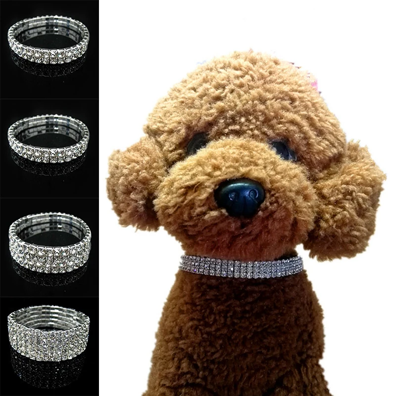 Собака Кошка блестящие украшения ожерелье позолоченный Блестящий собачий ошейник в стразах собаки декоративные аксессуары