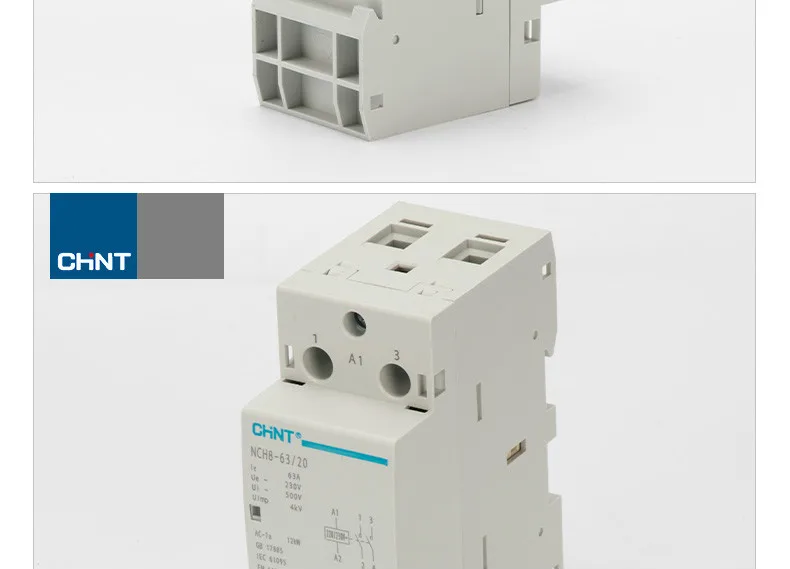 CHINT бытовой Малогабаритный однофазный контактор связи NCH8-63/20 220 В направляющий Тип два нормально открытый 2P 63A
