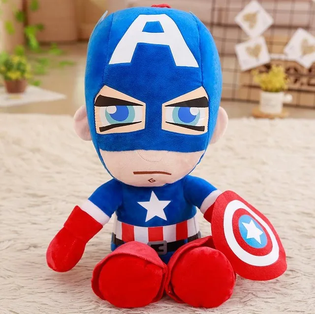 25-45 см мягкие плюшевые игрушки супергерой Капитан Америка Железный человек Человек-паук куклы из фильма мстители для детей подарок на день рождения - Цвет: Captain America