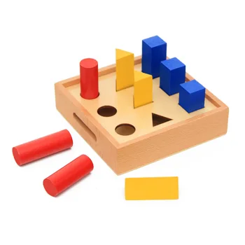 

Cylindrical Wooden Block Blocks for Montessori early learning educational kids Toy