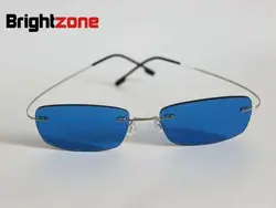 ^ 6 ^ brightzone оправы памяти Титан серебро Голубой цвет тонированные рецепт Солнцезащитные очки для женщин для близорукости и дальнозоркости