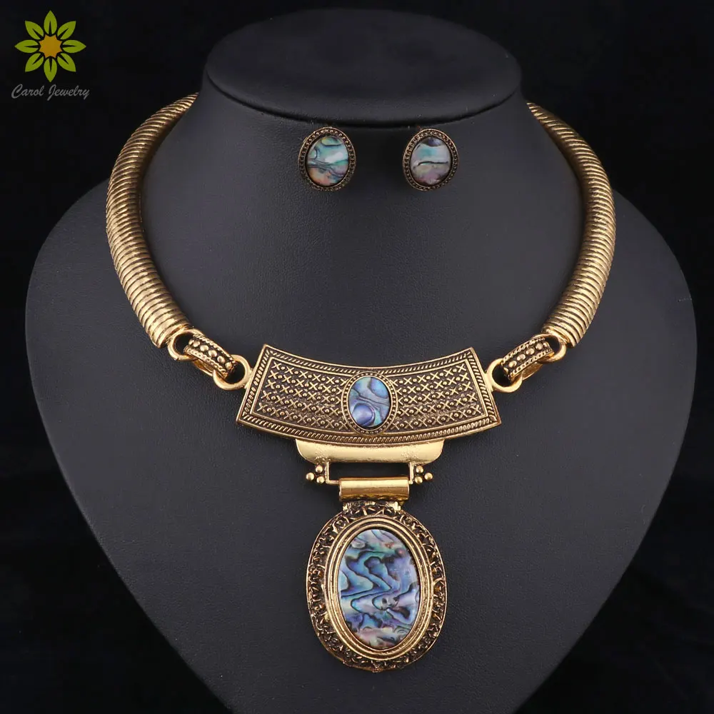 Buy Vintage Jewelry Sets Statement Colorful Resin Oval