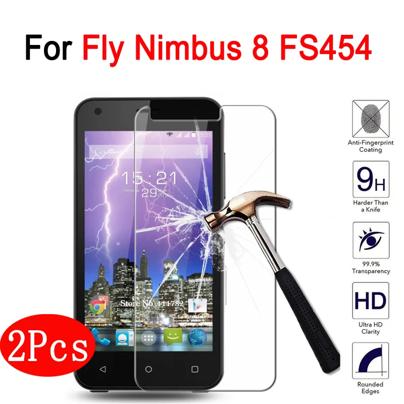 

2 Pcs Premium Screen Protector For Fly Nimbus 8 FS454 Tempered Glass 9 H 2.5D Film Anti-Explosion Cover High Quality Protective