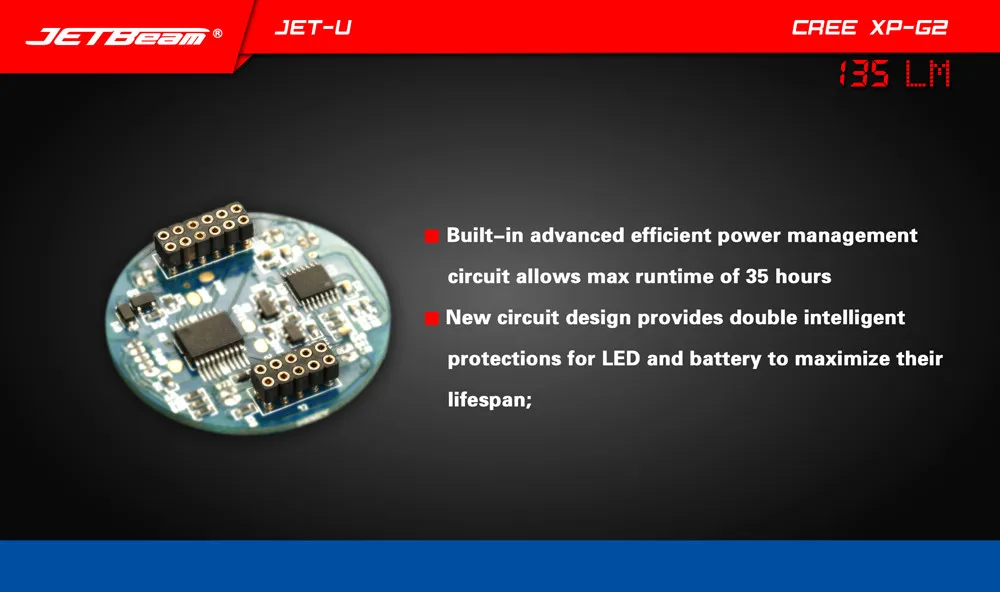 Портативный водонепроницаемый светодиодный фонарик JETbeam JET U(JET )|waterproof led flashlight|led