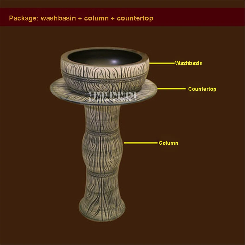 JXL-0408 трехсекционный костюм керамическая раковина-основание для дома напольный креативный художественный Умывальник для ванной - Цвет: Three piece suit  B