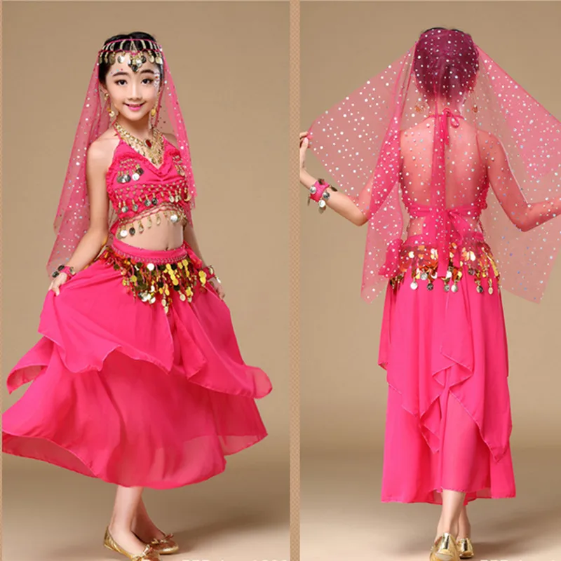 

kids India Dancing Dress 2pcs Girls Belly Dance Costume Bollywood Dance Costumes For Child Ballroom Performance Clothes