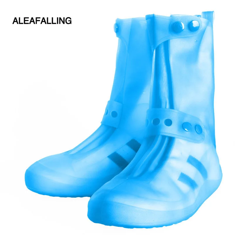 Aleafalling Women PVC Integral Mould Waterproof Reusable Rain Shoes Covers Rain Boot Anti-skid High Outdoor Shoes Covers SC35