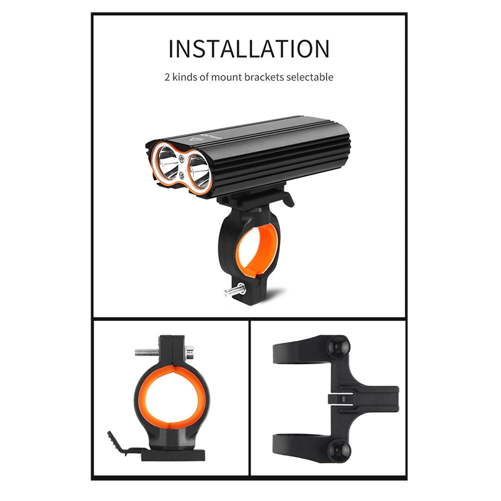 

GIYO Bicycle Front Light Bicycle 2400Lm Headlight T6 Leds Cycling Flashlight for Mountain Bike or Road Bike-MUSIC