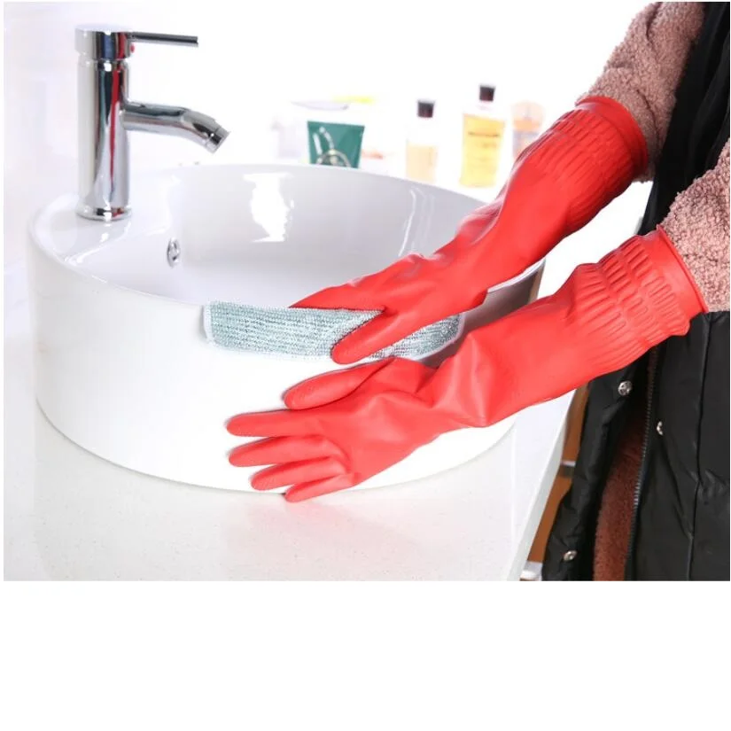 

38cm Kitchen Dishes Cleaning Washing Gloves Waterproof Long Sleeve Rubber Latex Household Hand Protective Gloves for Window/Car