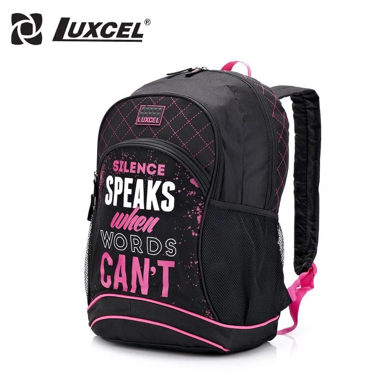 Luxcel casual women backpack vintage school bags for girl big word W printing female mochila rucksack