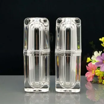

50pcs/lot 15ml Acrylic Press Pump Lotion Bottle Empty Cosmetic Container Refillable Bottles Emulsion Sample Subpackage